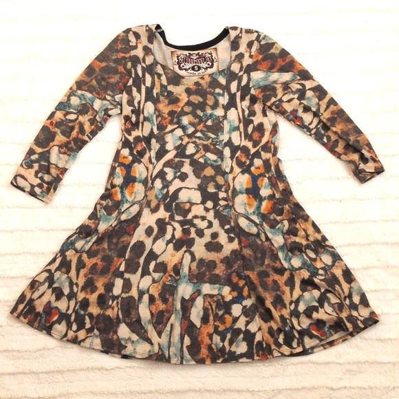 Amma Design Made In LA A-line Mini-Dress Abstract Colorful Pattern - Picture 1 of 14